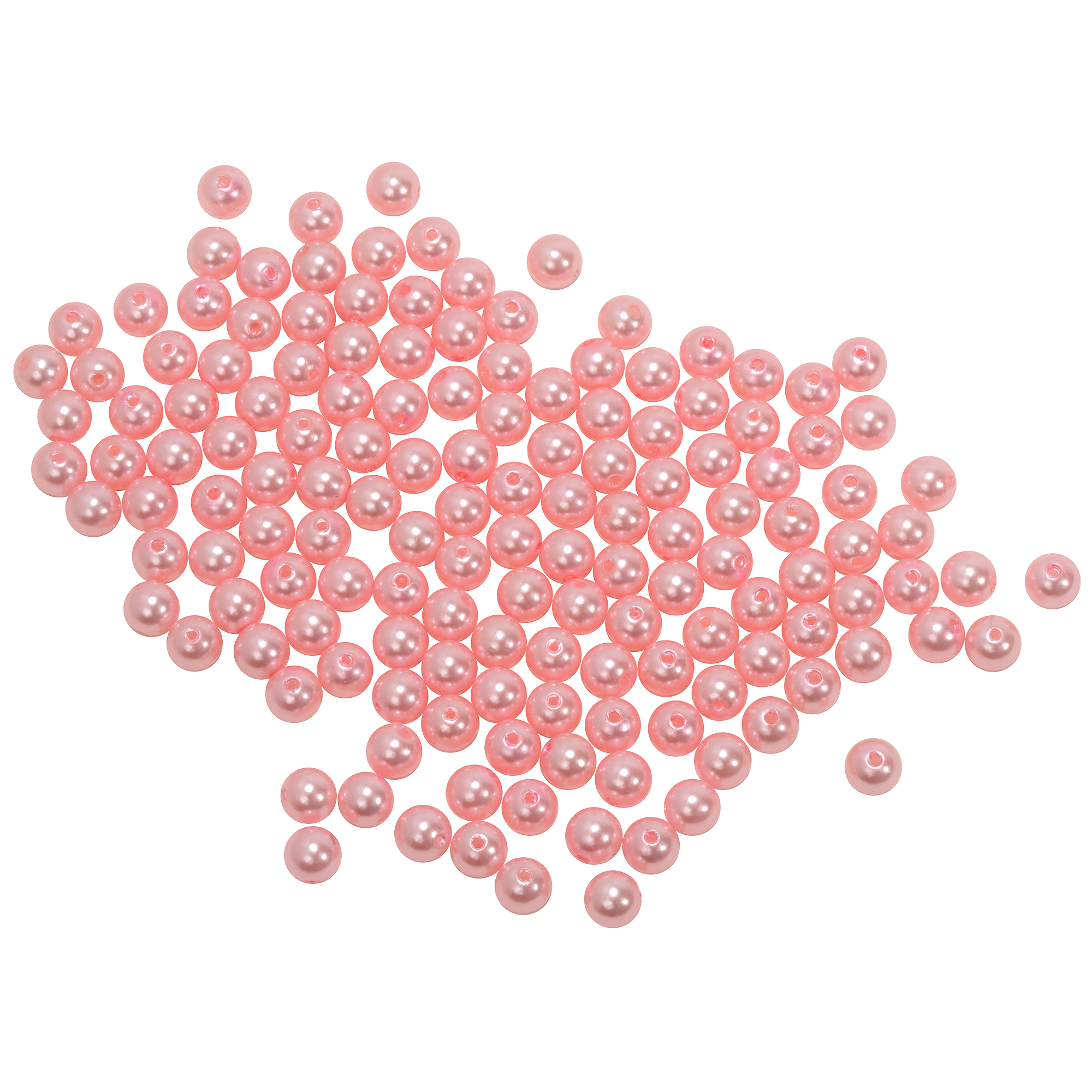 10mm Craft Pearl Beads With Hole 454g/Bag - Pink