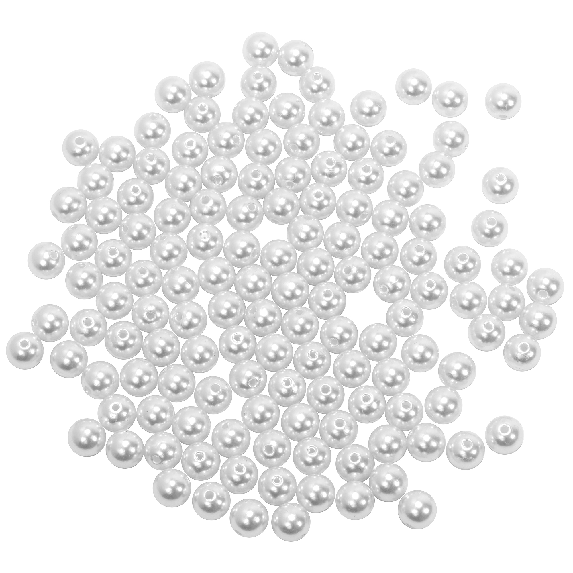 10mm Craft Pearl Beads With Hole 454g/Bag - White