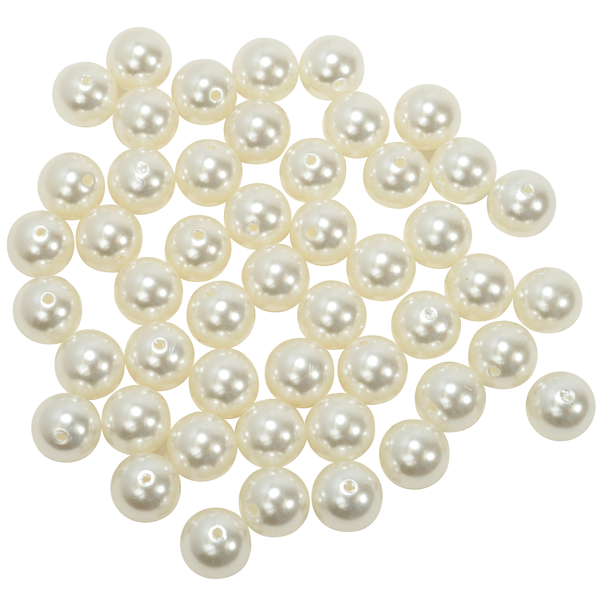20mm Craft Pearl Beads With Hole 454g/Bag - Ivory