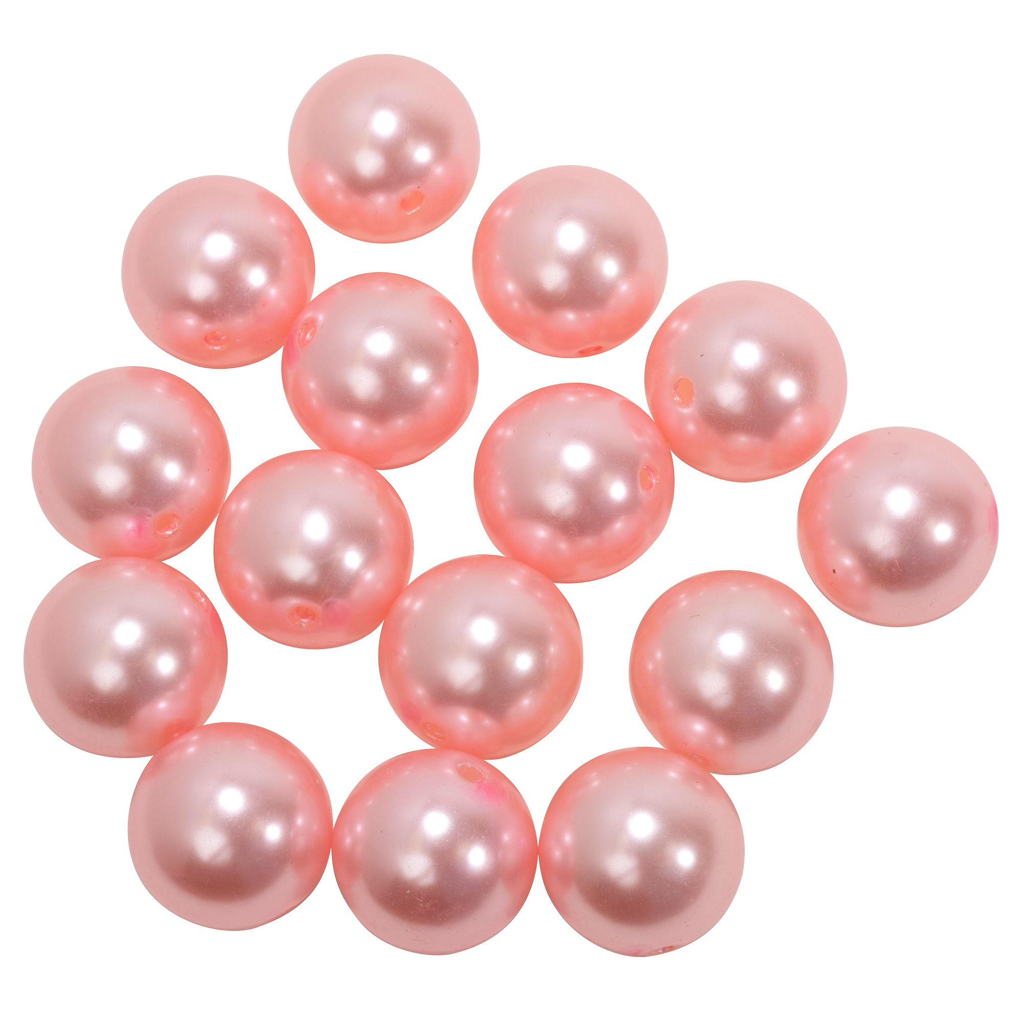 30mm Craft Pearl Beads With Hole 454g/Bag - Pink