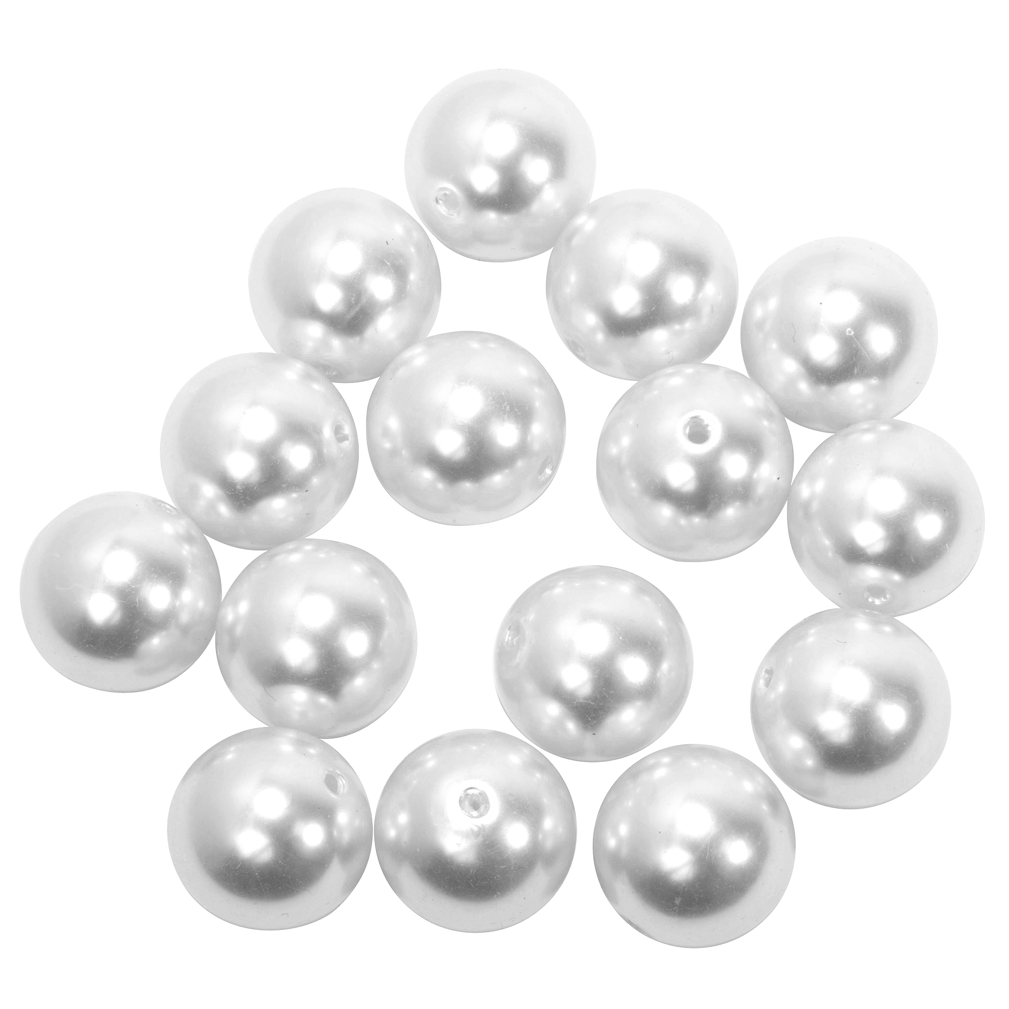 30mm Craft Pearl Beads With Hole 454g/Bag - White
