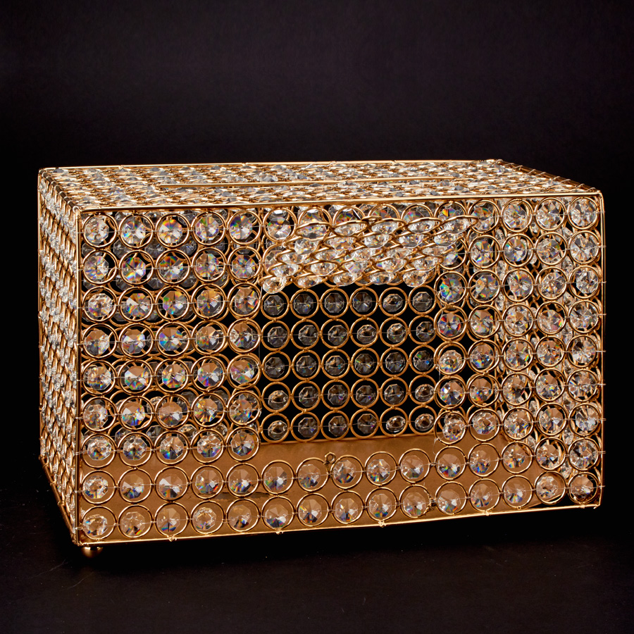 Crystal Money Box 13¼"- Gold
