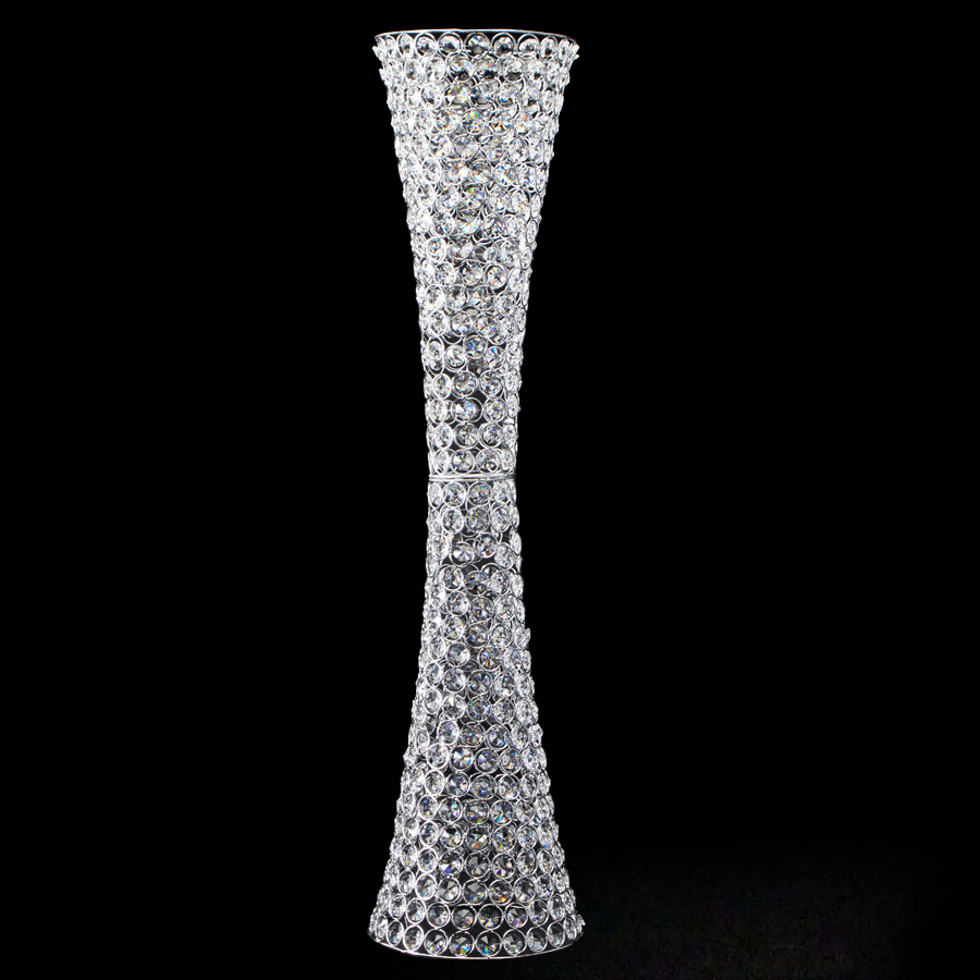 Crystal Hurricane Vase For Flowers 35 ½"