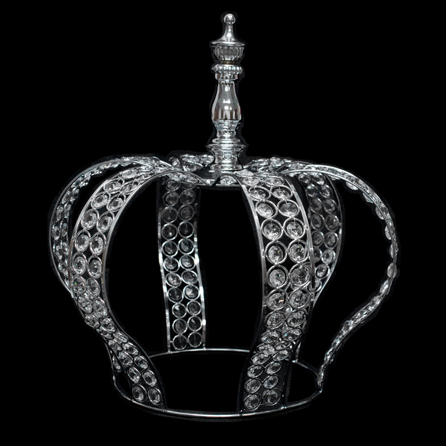 Crystal Beaded Crown Centerpiece - Silver