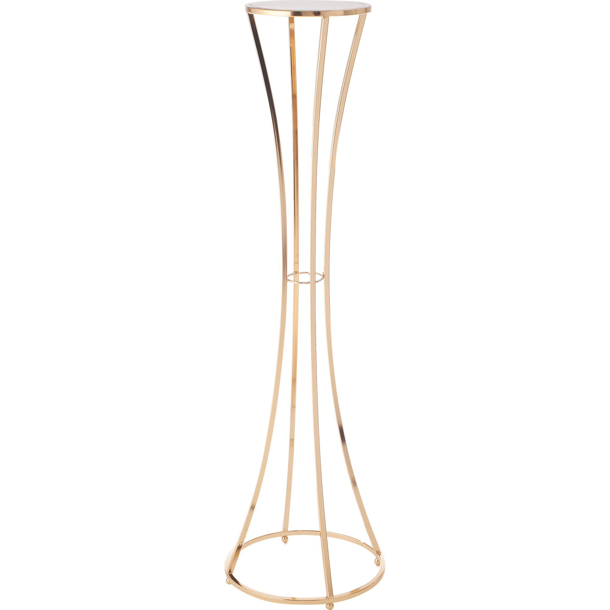 Floor Standing Hour Glass Metal Floral Riser 38½“ - Gold