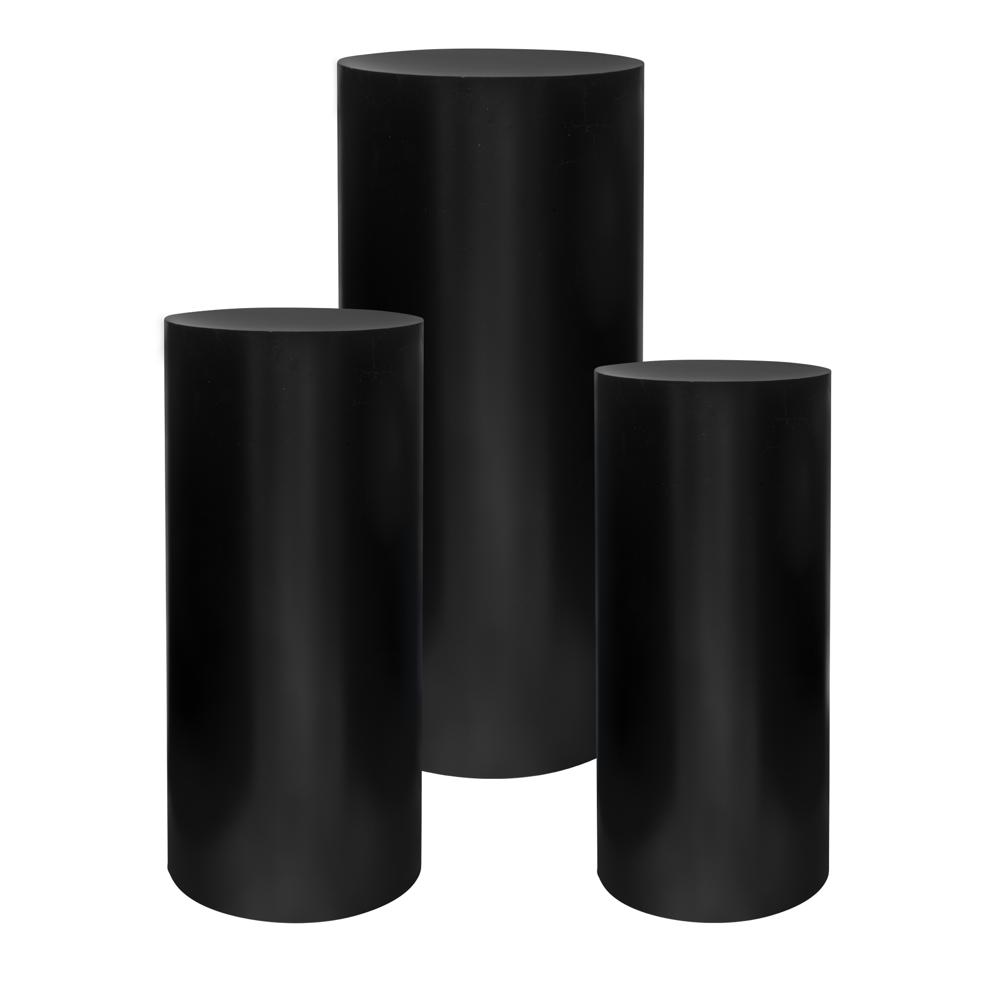 Metal Cylinder Pedestals Display 3pc/set - Black
