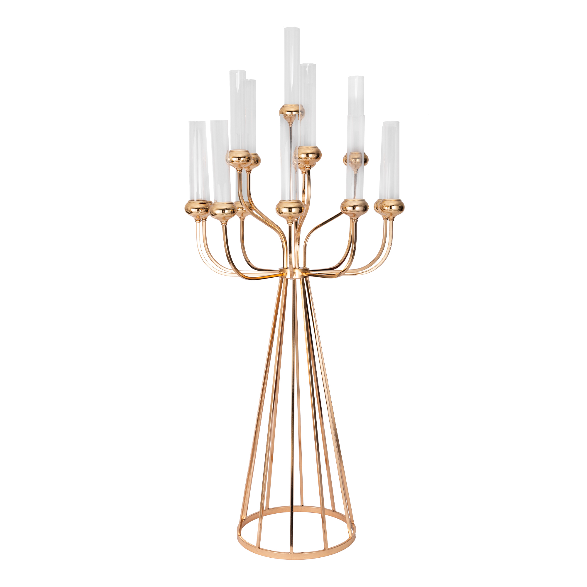 16 Head Candle Holder with Cylinder Shade 58" - Gold
