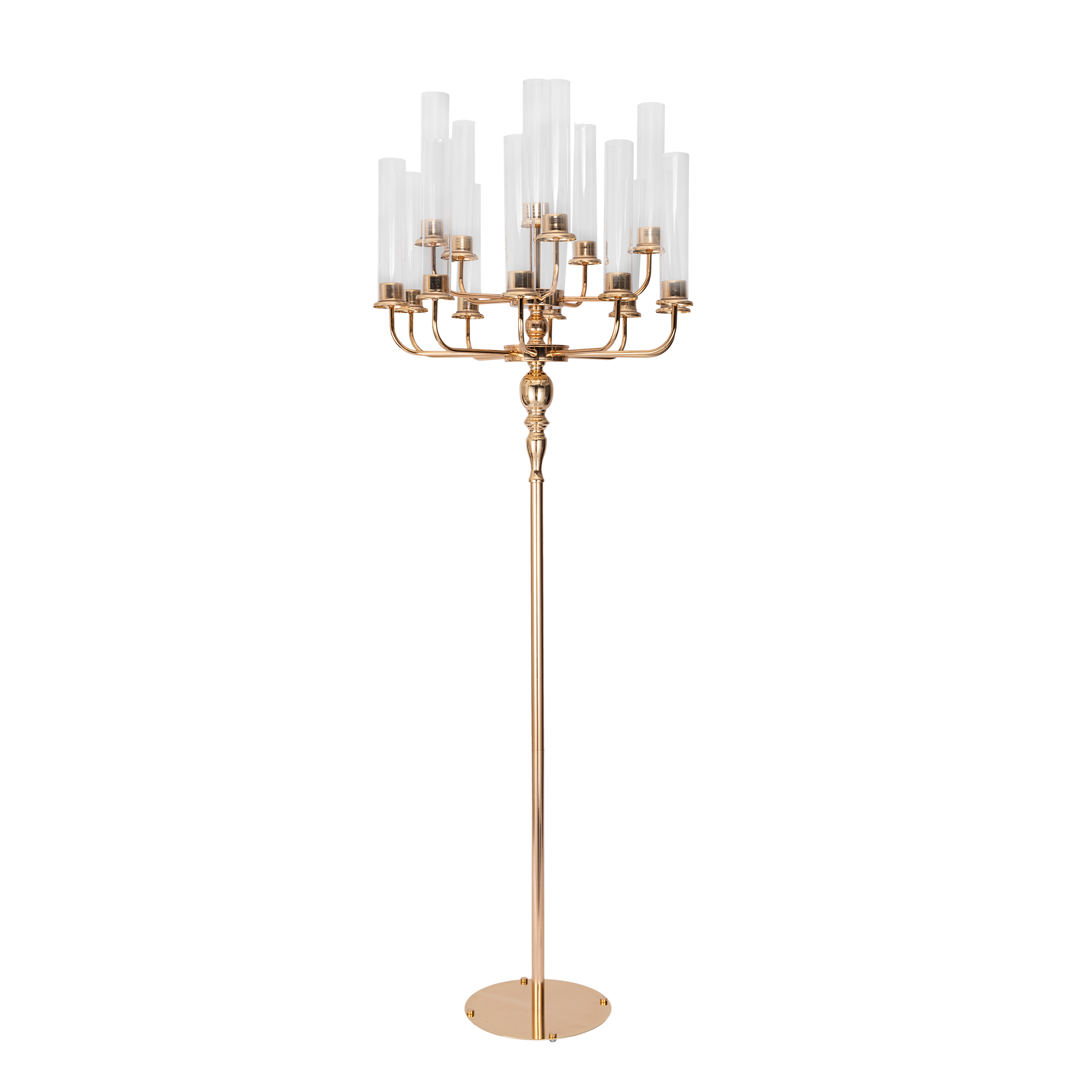 16 Head Candle Holder with Cylinder Shade 68" - Gold