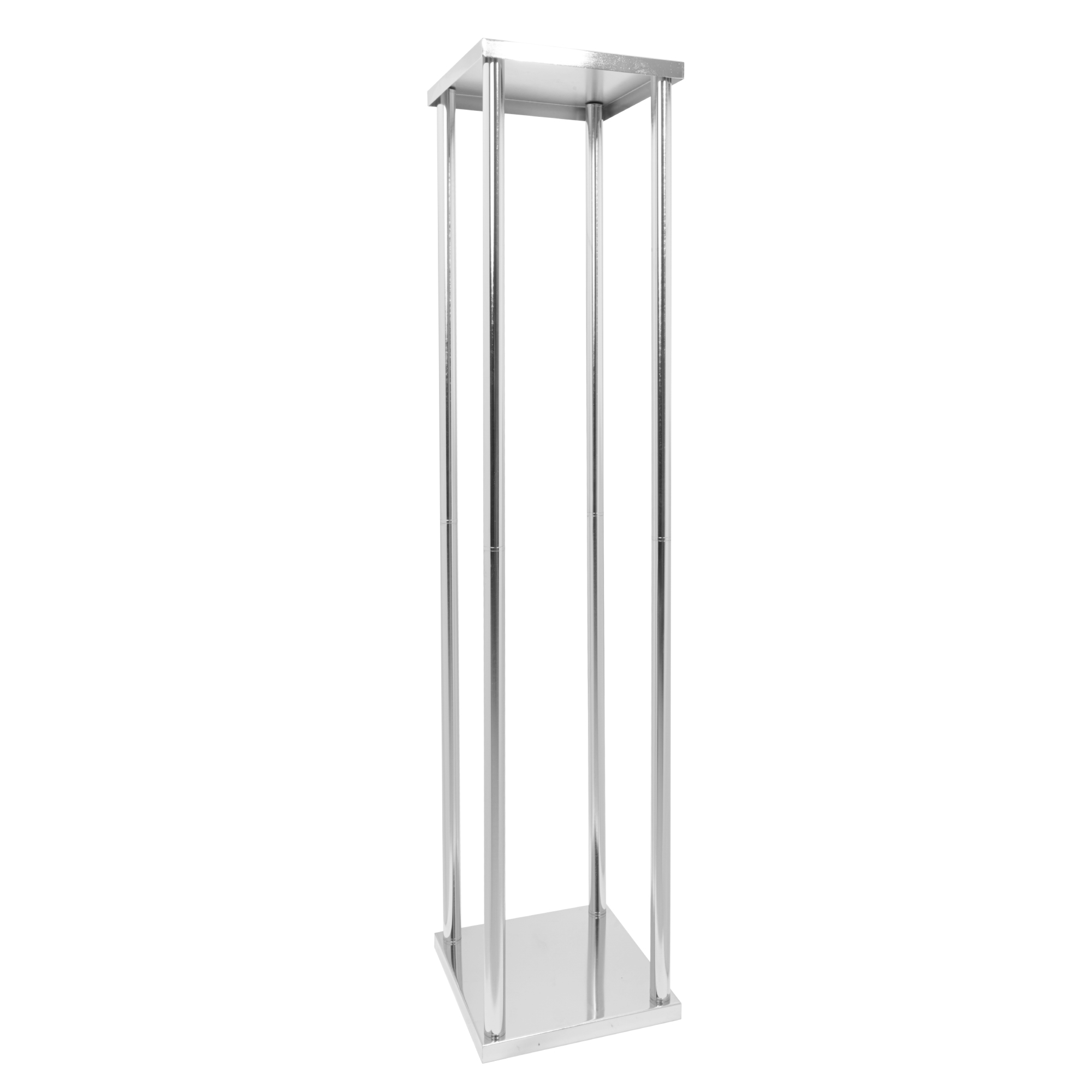 Metal Pillar Flower Stand 42" - Silver