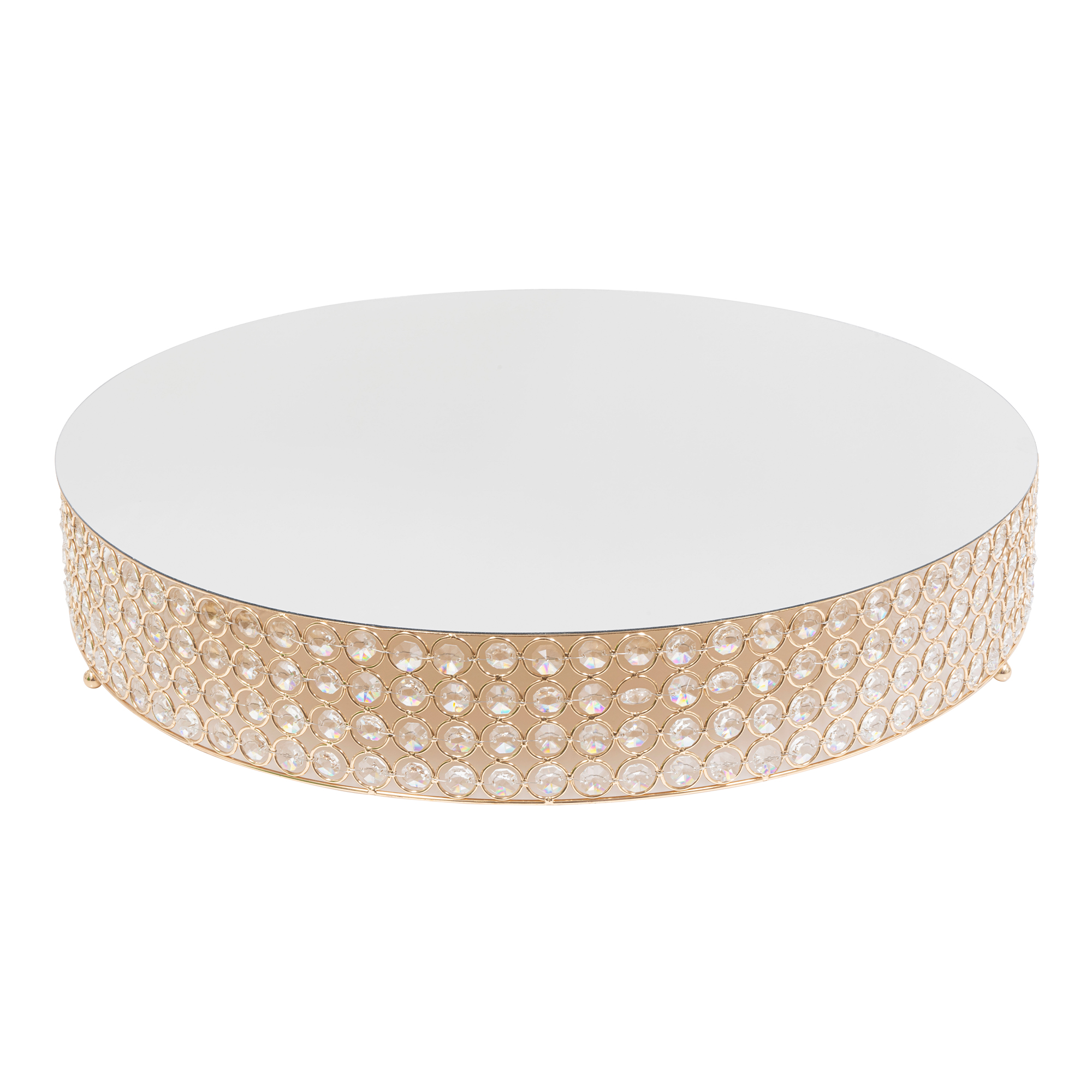 Crystal Round Cake Stand 22" - Gold