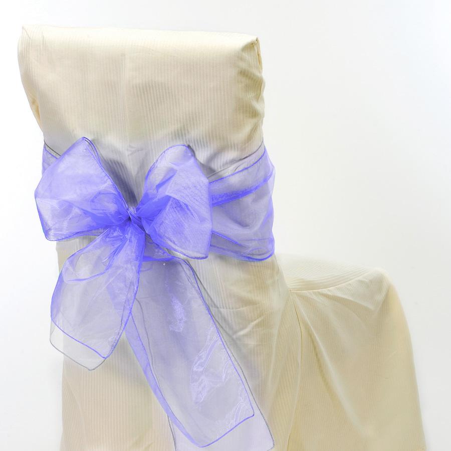 Sheer Organza Chair Bows 9" x 10` Lavender - 6pcs/bag