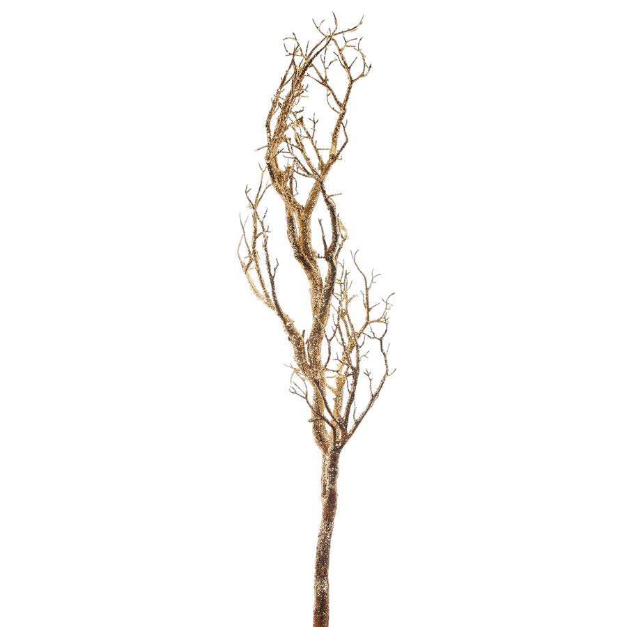 Manzanita Glitter Tree Branch 47" - Gold