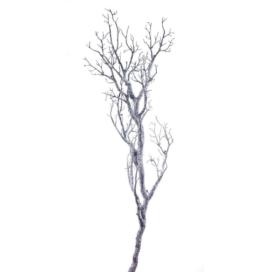 Manzanita Glitter Tree Branch 47" - Silver
