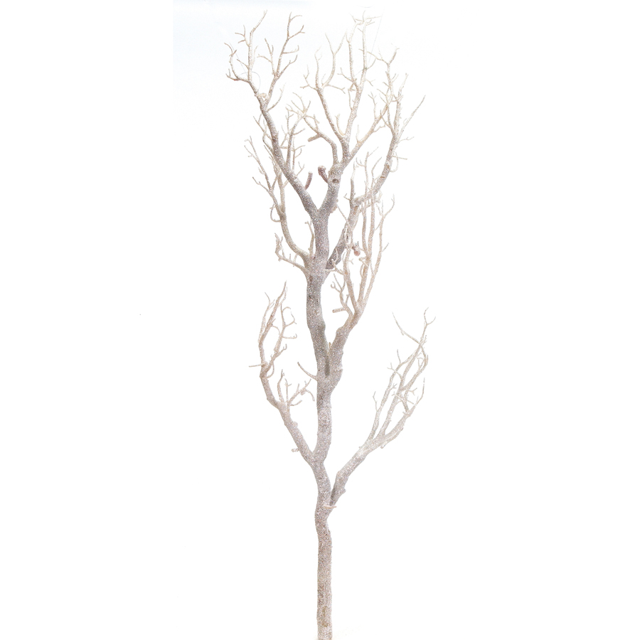 Manzanita Glitter Tree Branch 47" - White