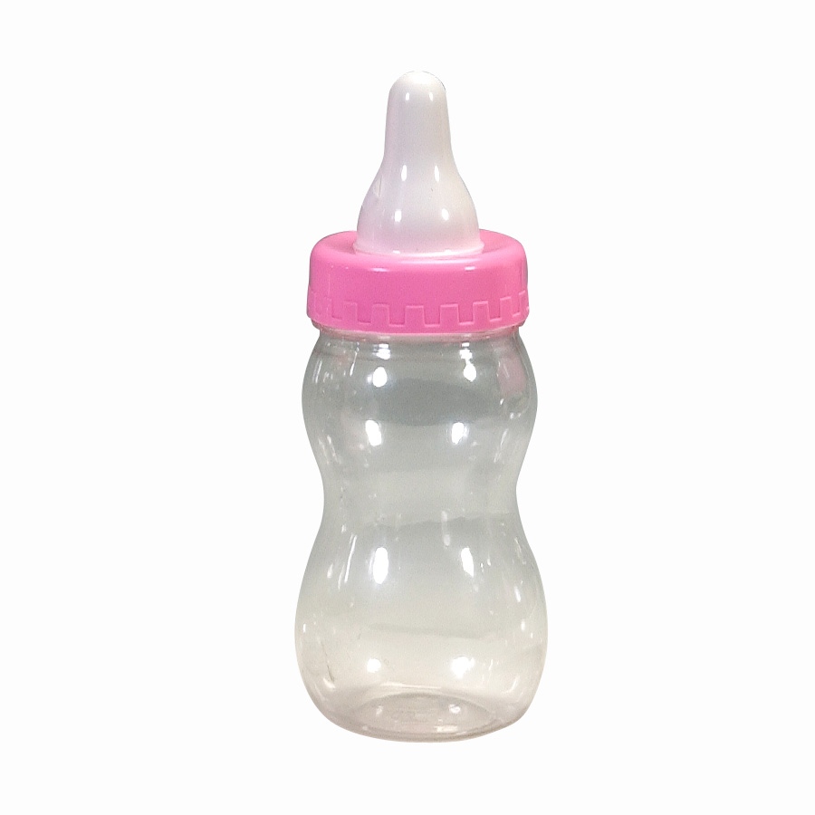 Plastic Baby Bottle Pink 9"
