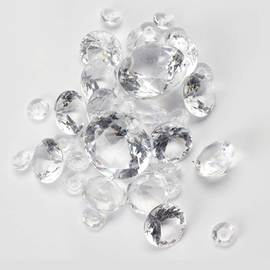 Acrylic Crystal Round Diamonds Assorted