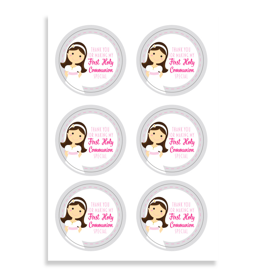 First Communion Sticker Labels 4 sheets/bag