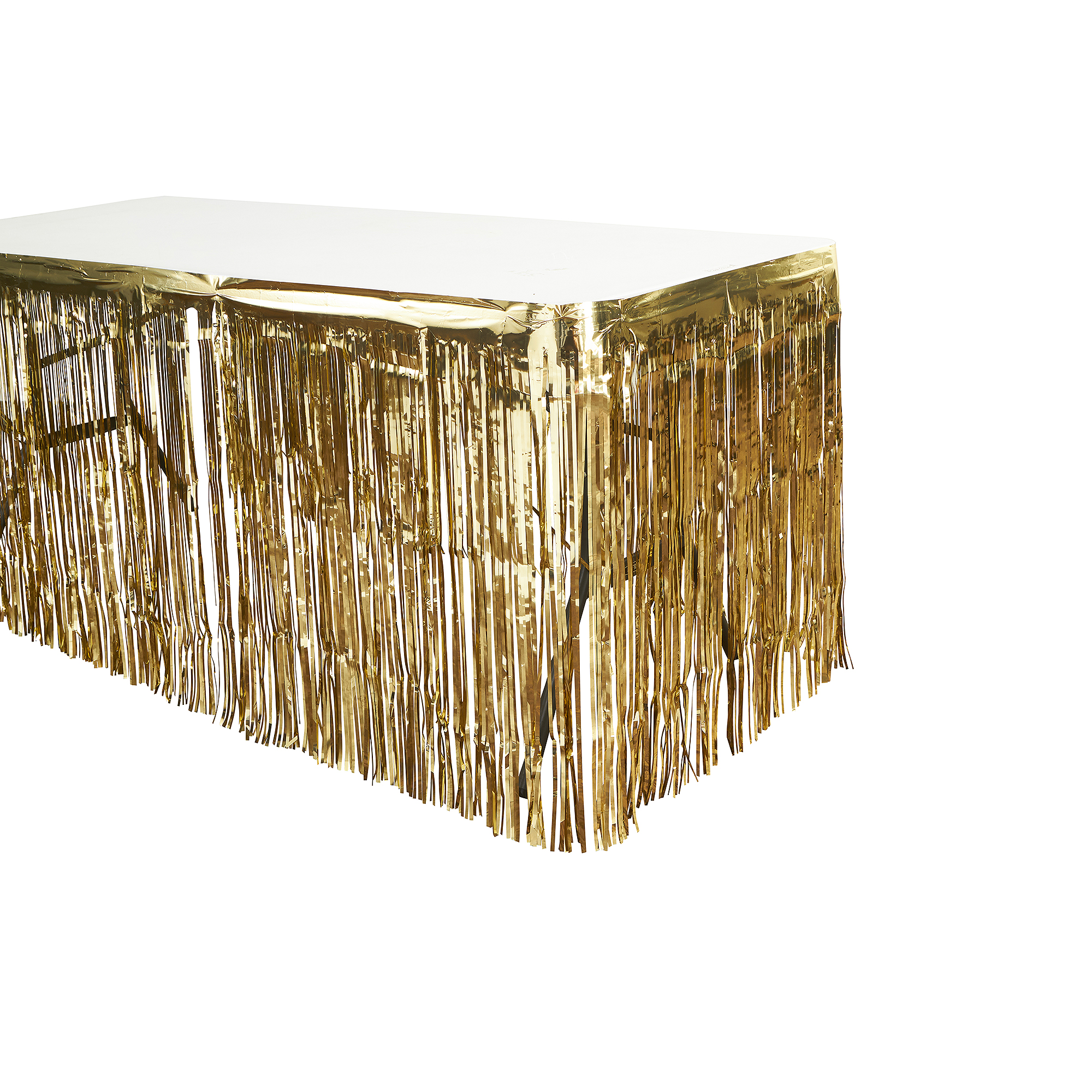 Metallic Foil Table Skirt 14ft - Gold