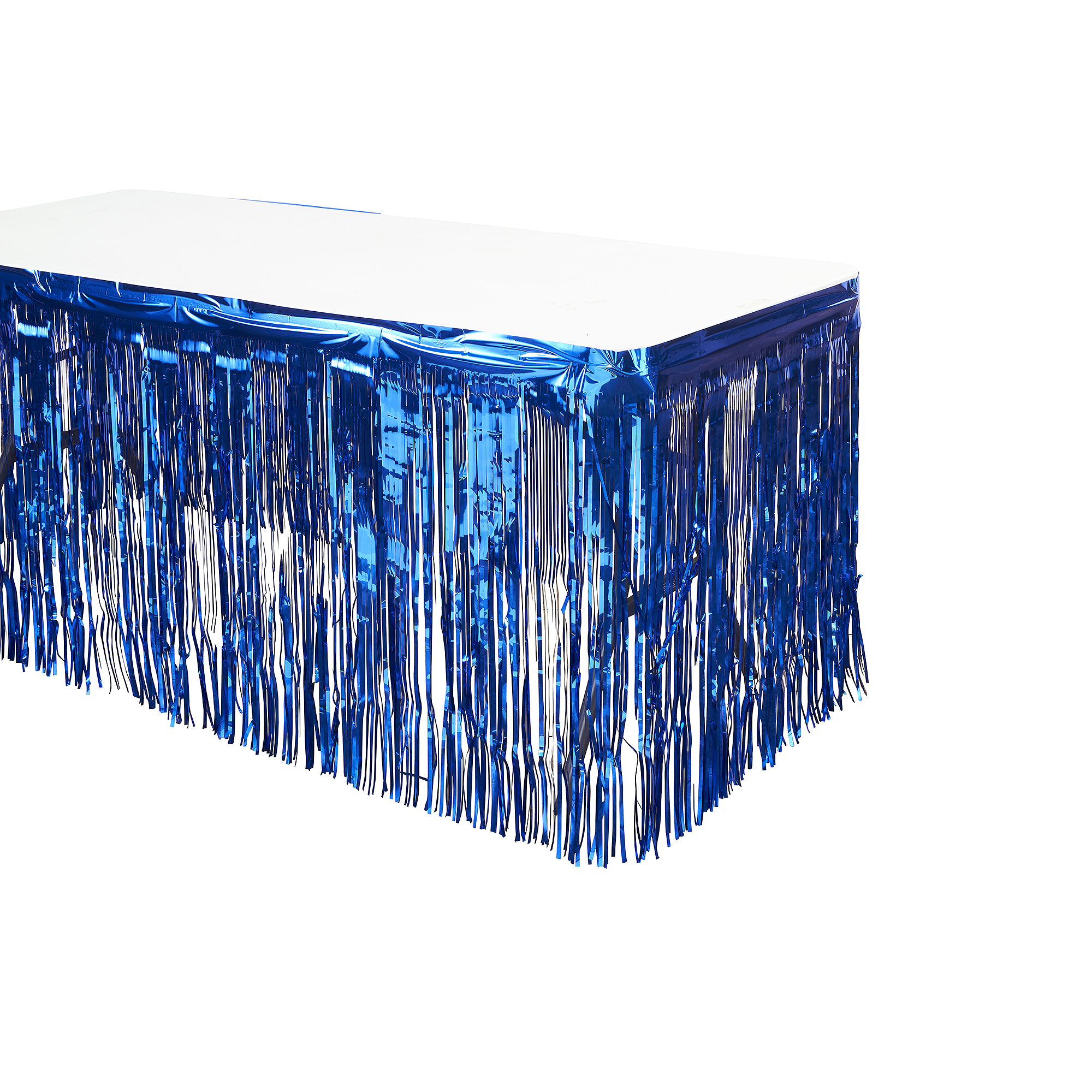 Metallic Foil Table Skirt 14ft - Royal Blue