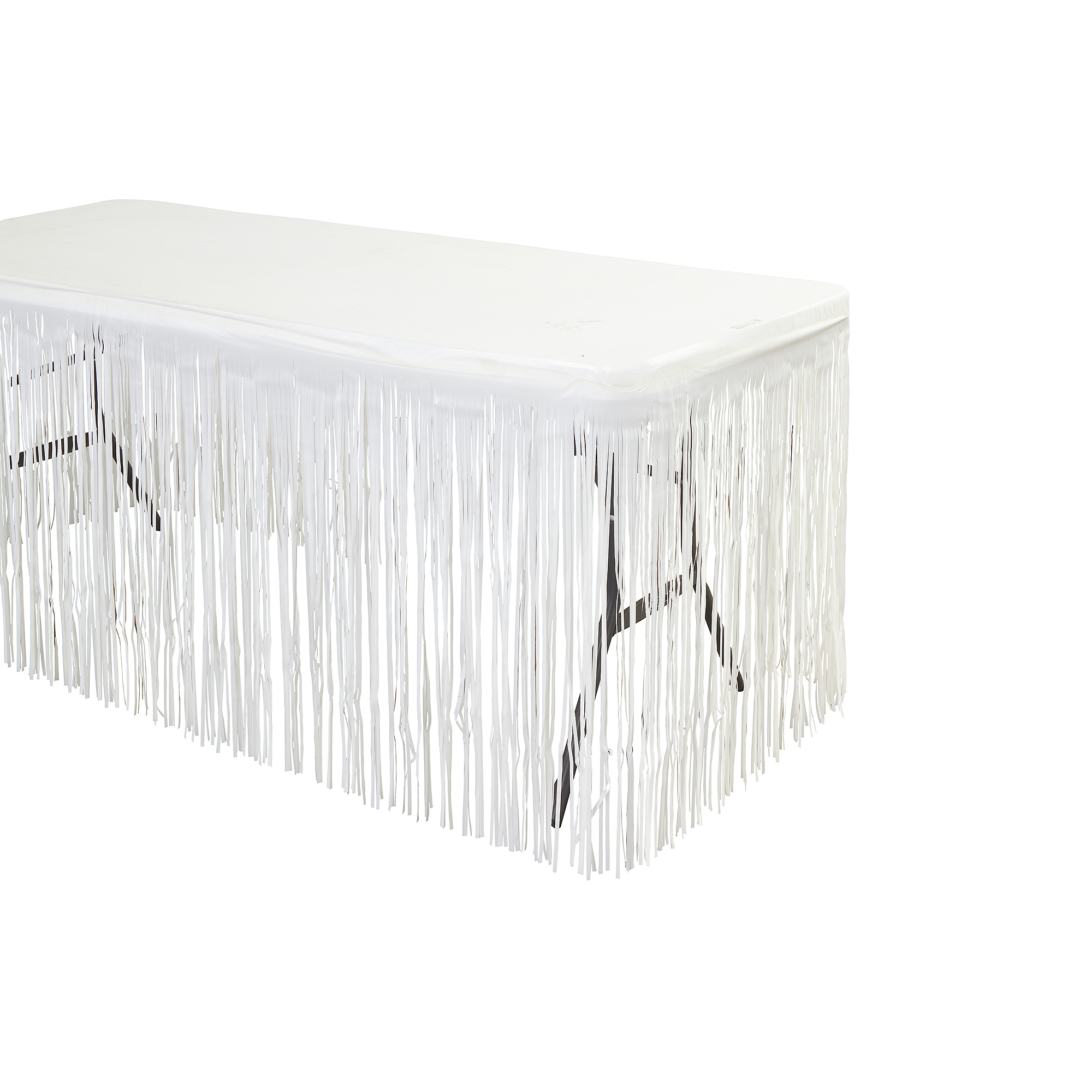 Metallic Foil Table Skirt 14ft - White