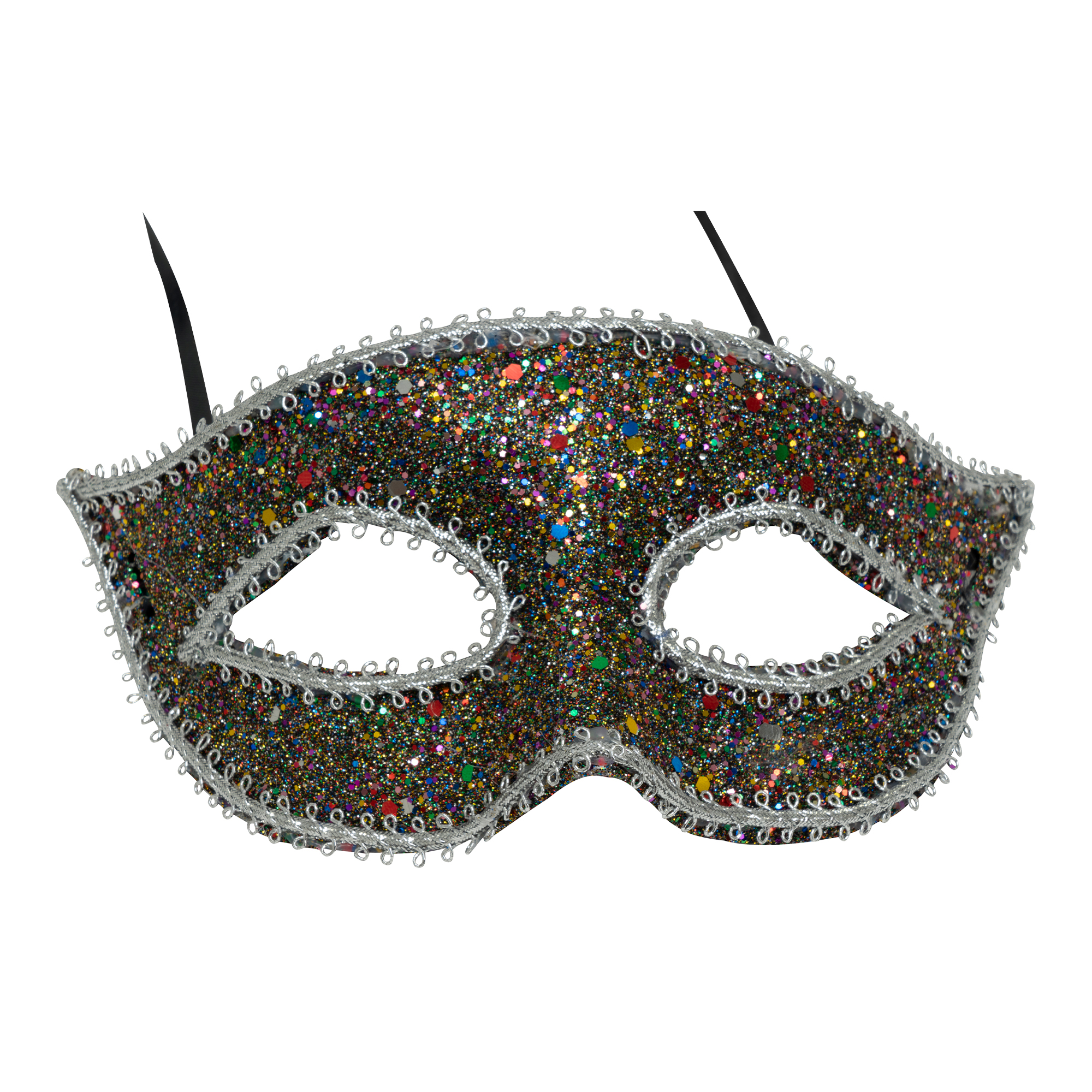 Mask with Glitter and Rhinestone - Black