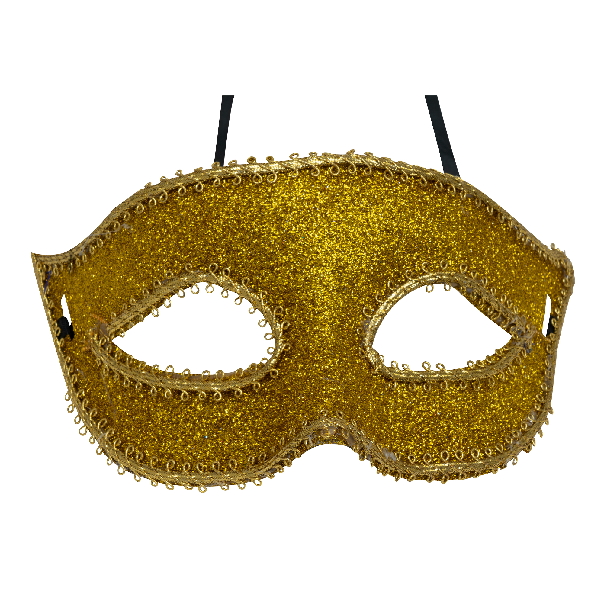 Mask with Glitter and Rhinestone - Gold