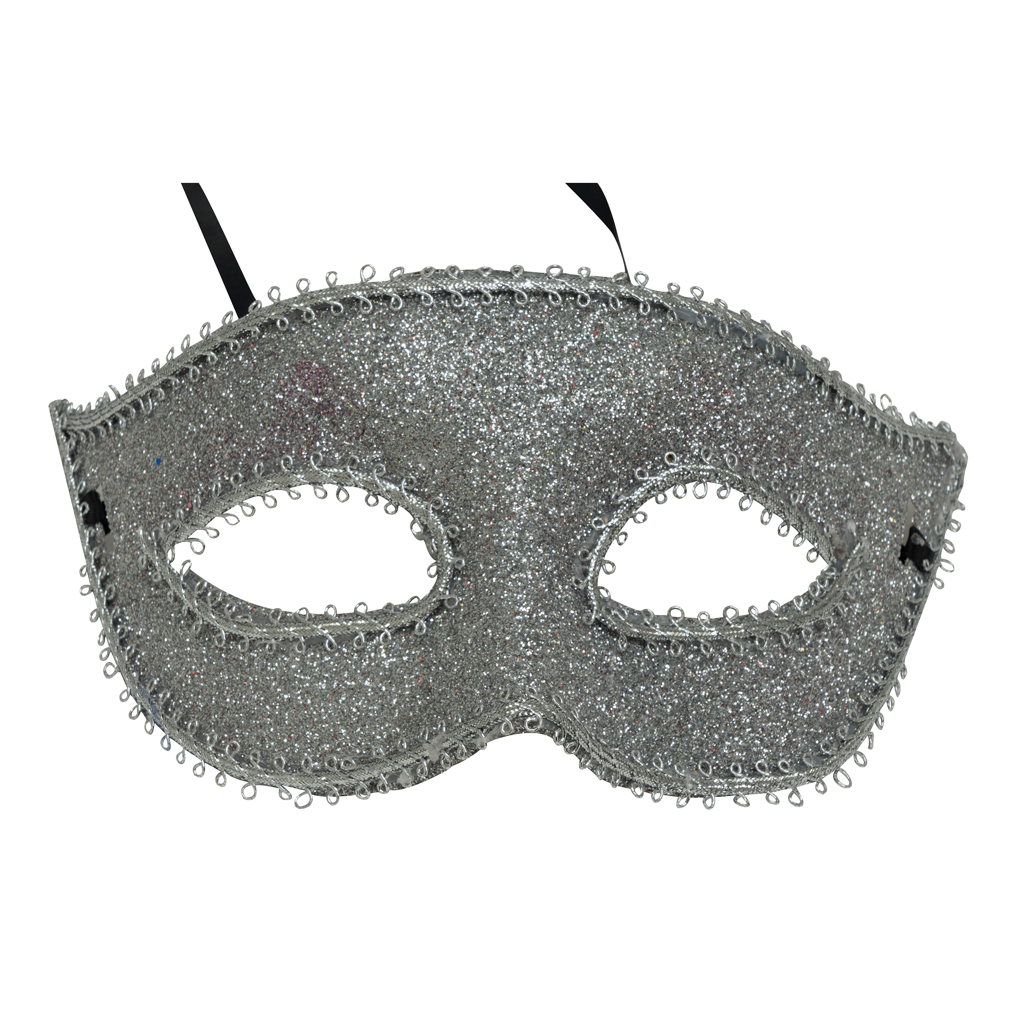 Mask with Glitter and Rhinestone - Silver