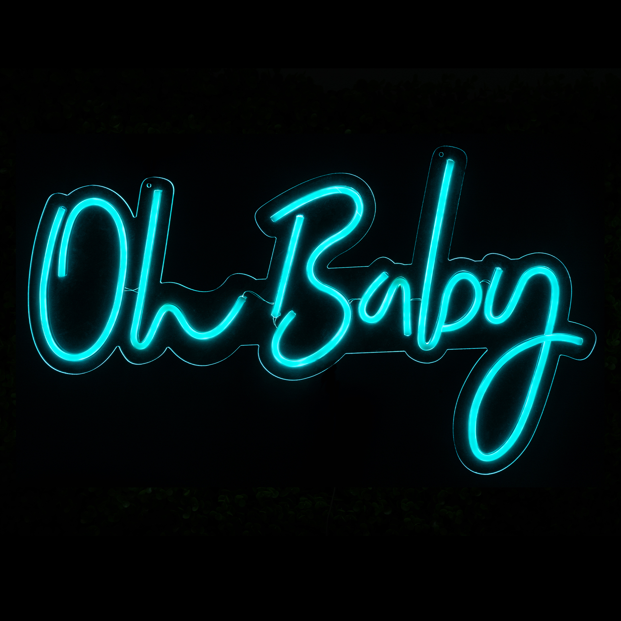 "Oh Baby" Neon Light Sign With Hanging Chain 26“ - Blue