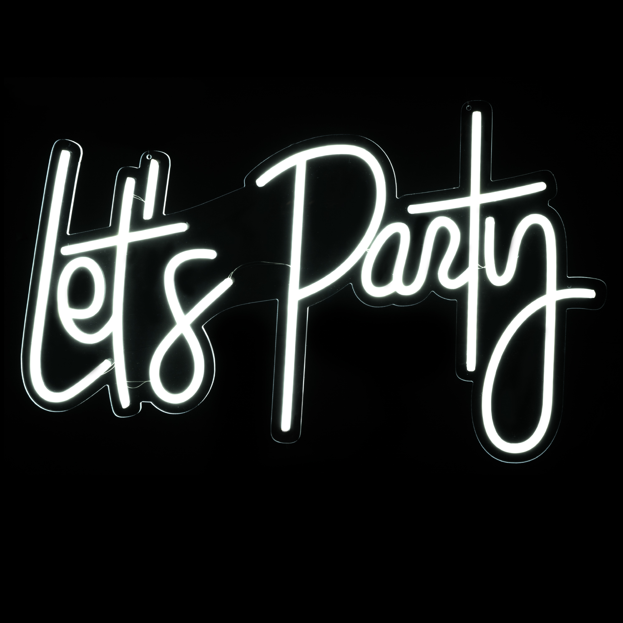 "Let's Party" Neon Light Sign With Hanging Chain 23“
