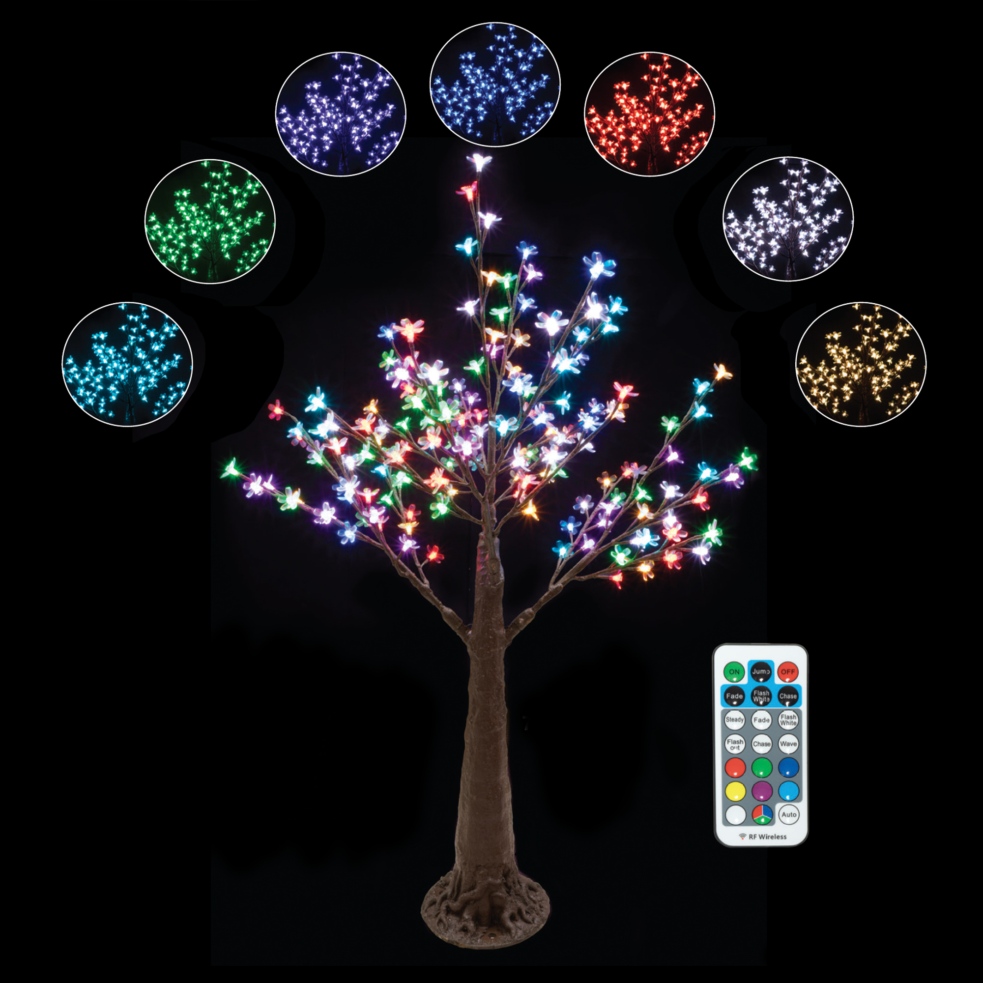 LED Cherry Blossom Centerpiece Tree 4½ft - Multicolor