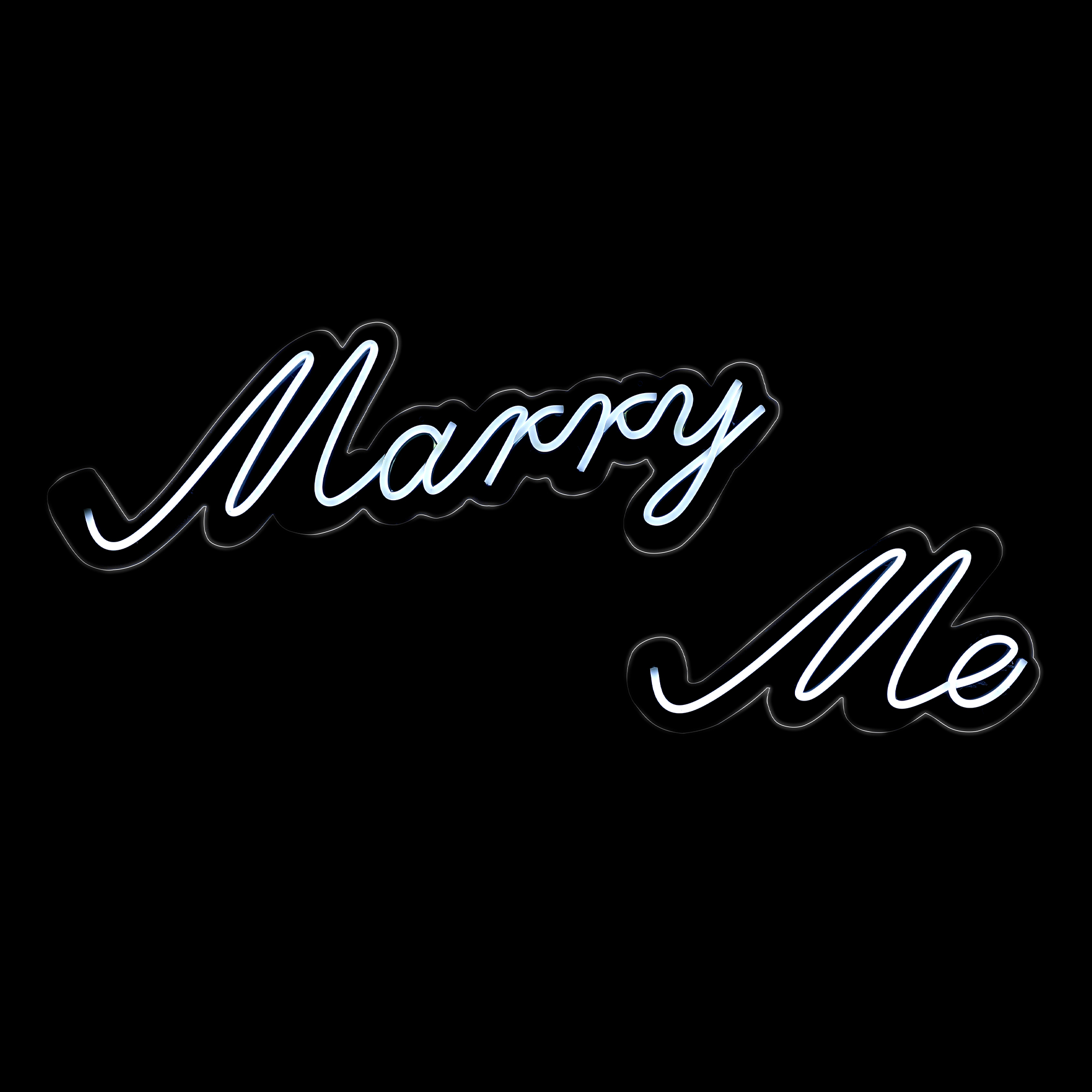 "Marry Me" Neon Light Sign With Hanging Chain 23½“