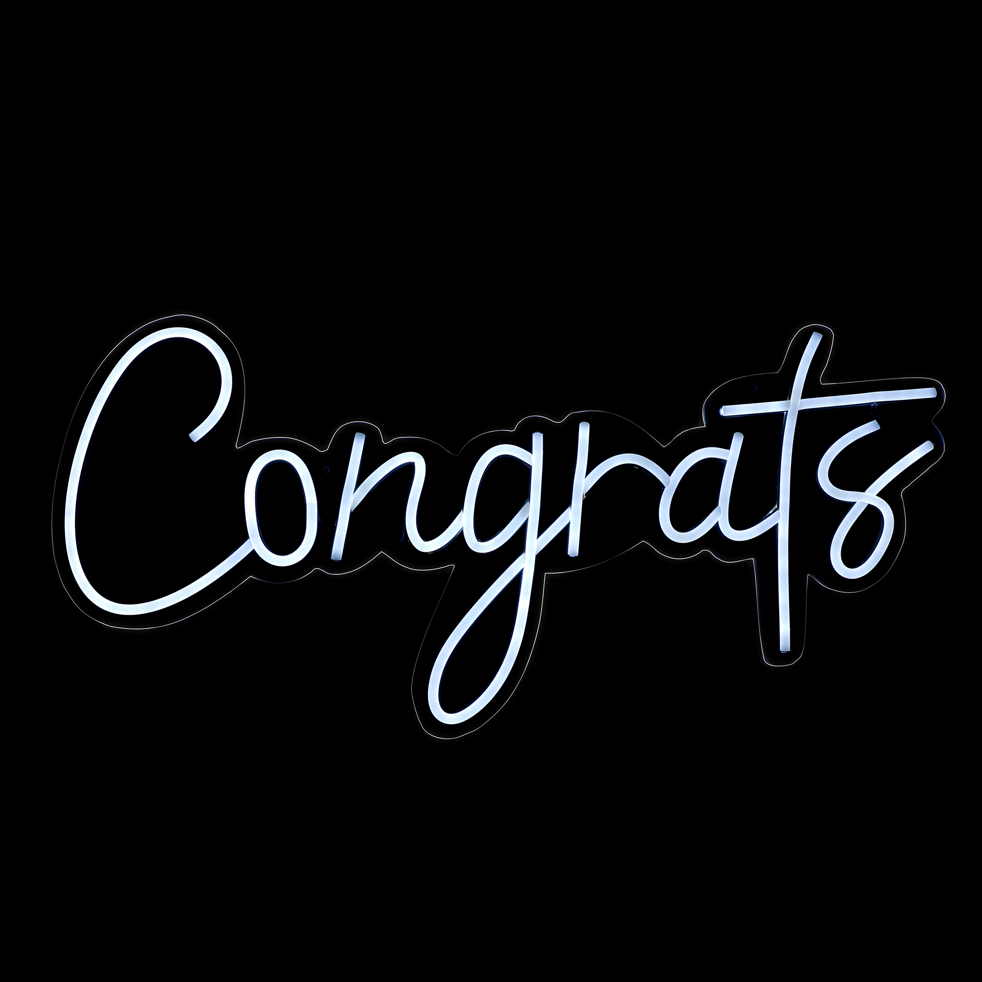 "Congrats" Neon Light Sign With Hanging Chain 23“