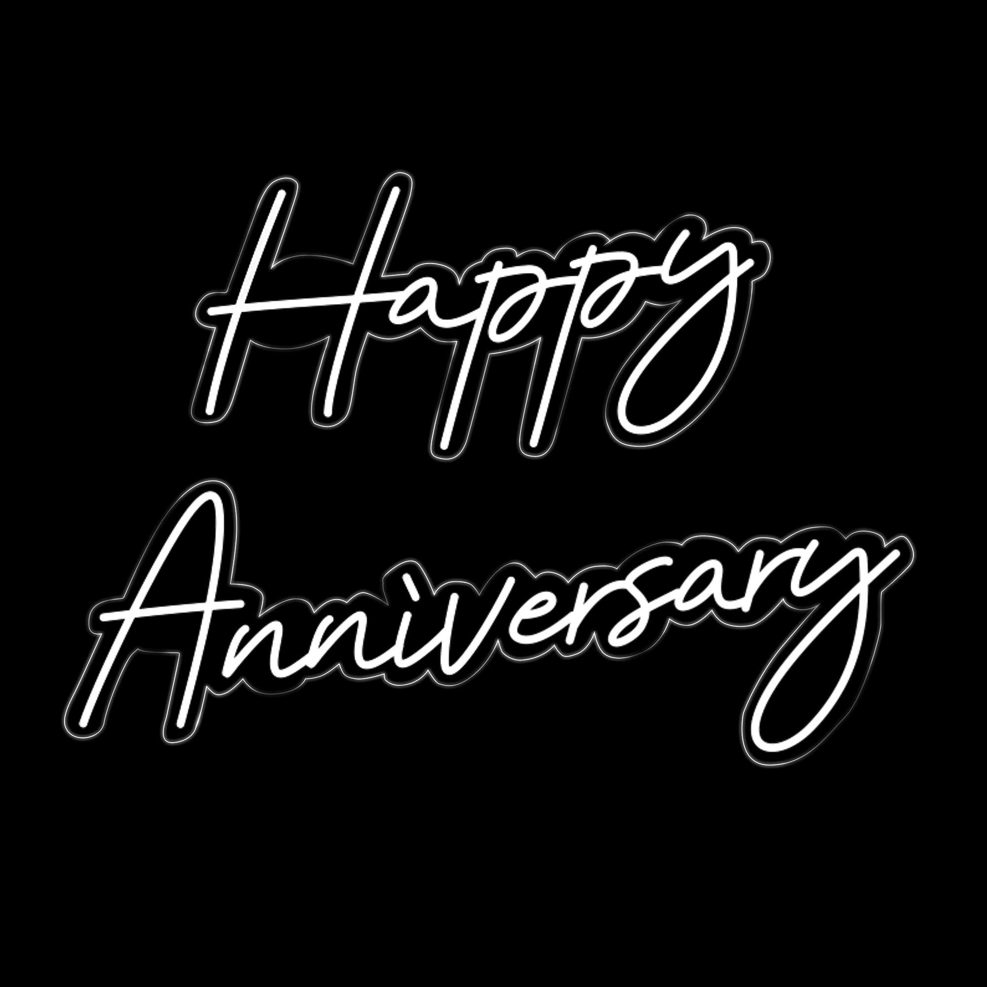 "Happy Anniversary" Neon Light Sign With Hanging Chain 23½“