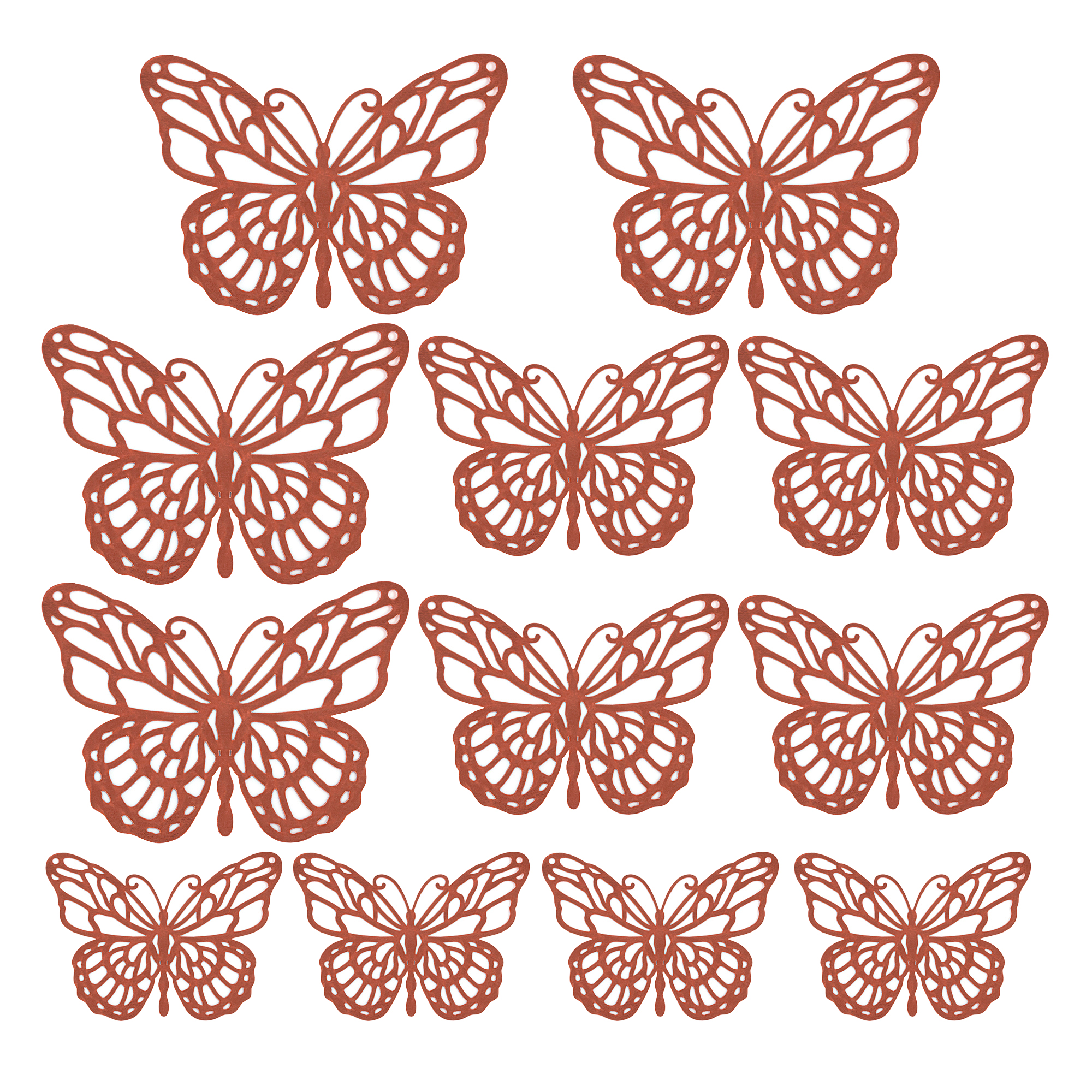Metallic Butterflies 12pc/bag - Rose Gold