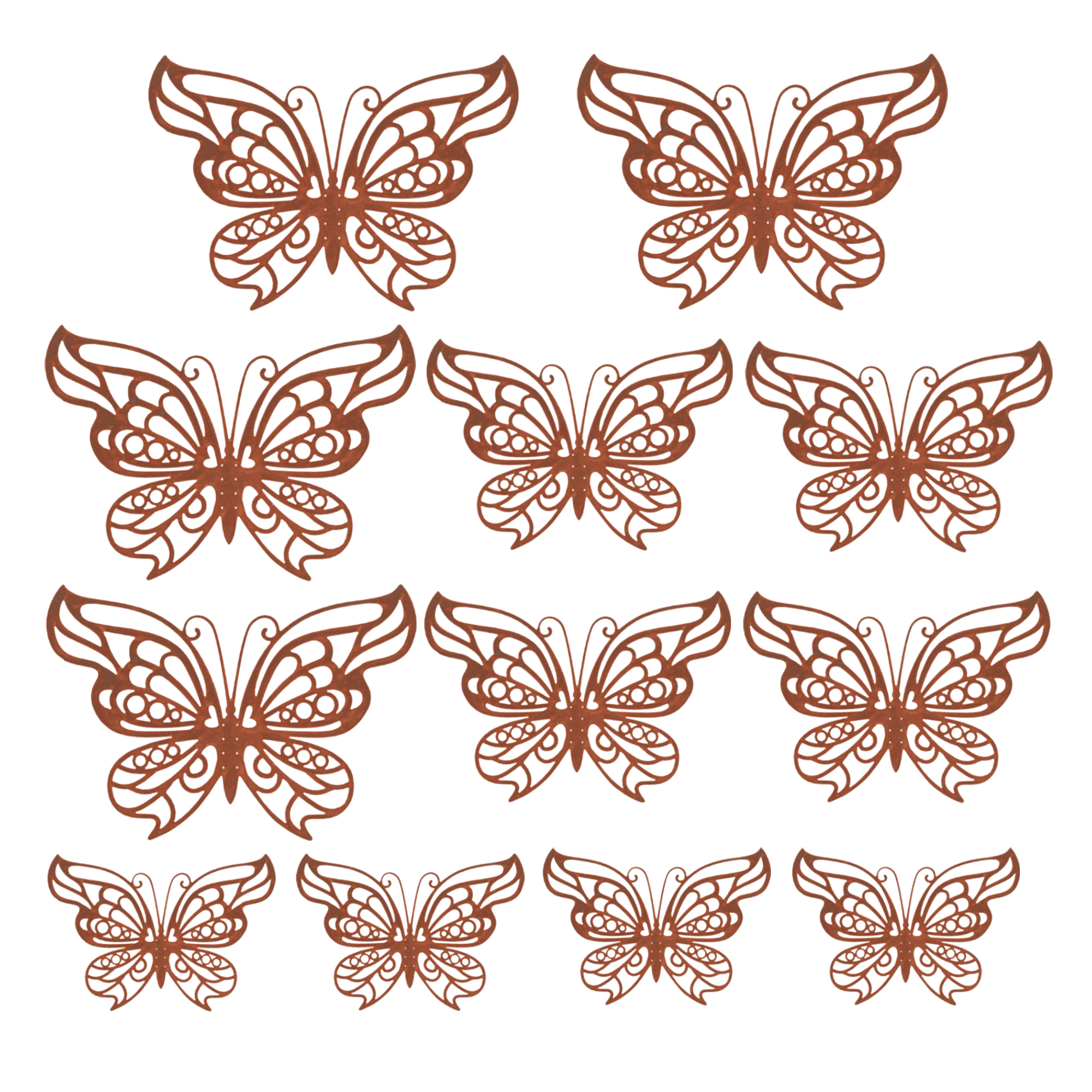 Metallic Butterflies 12pc/bag - Rose Gold