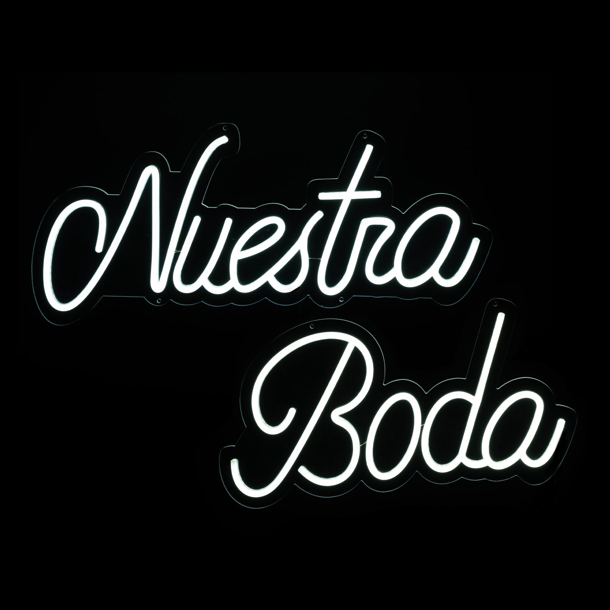 "Nuestra Boda" Neon Light Sign With Hanging Chain 21½“