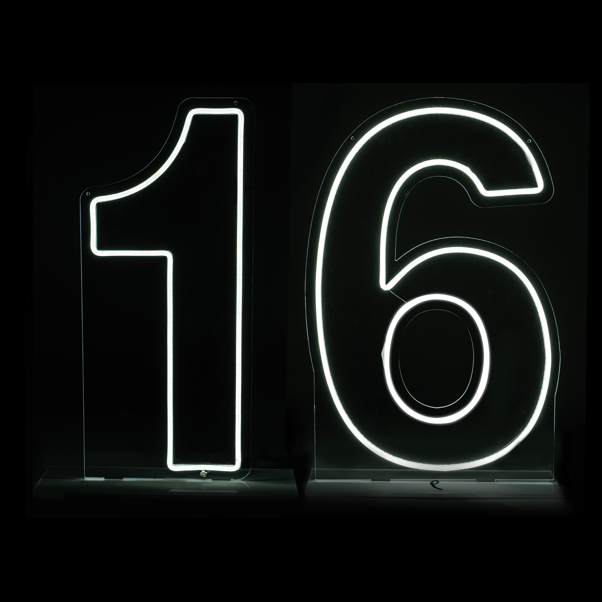 "16" Neon Light Sign With Stand And Hanging Chain 24“