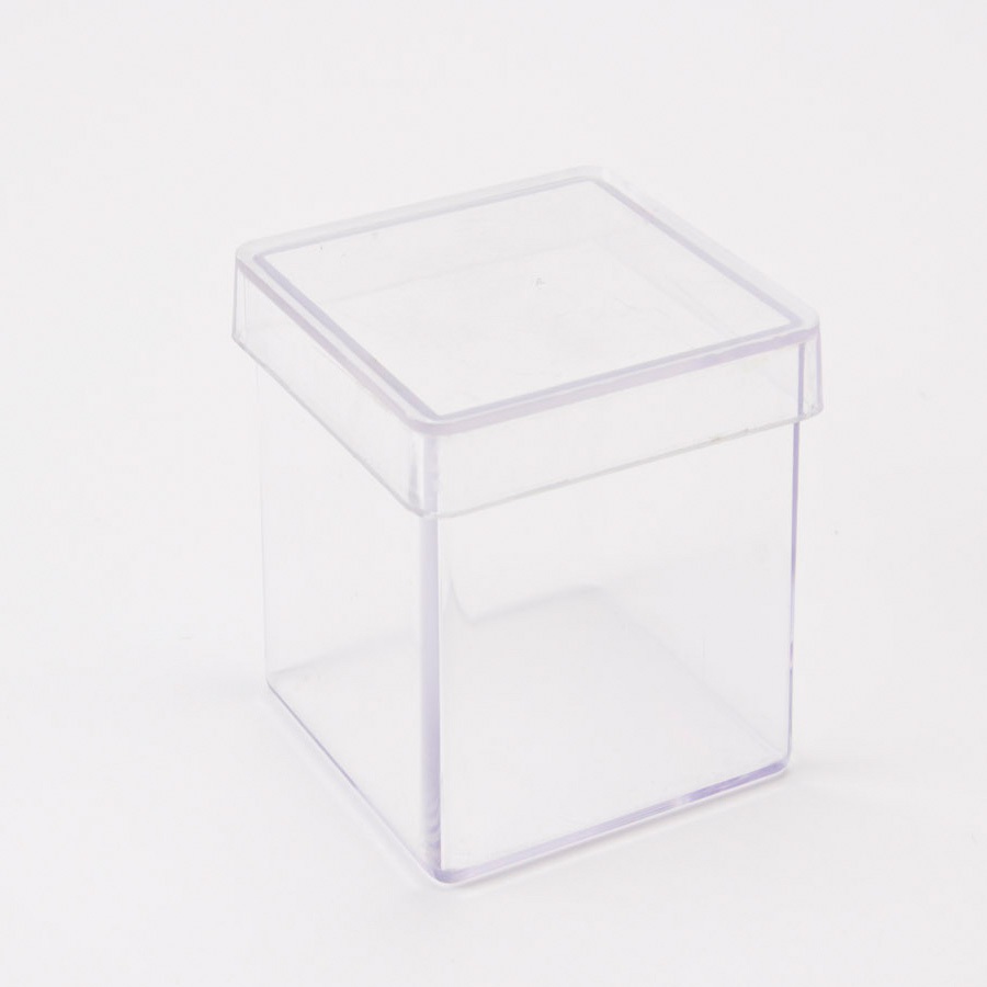 Plastic Square Box with Lid 2" - Clear