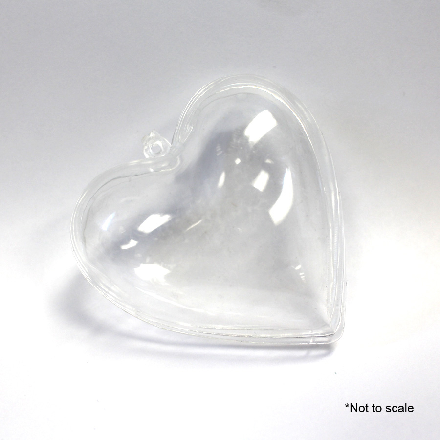 Plastic Fillable Heart Tree Hanging Decoration 1¾" - Clear