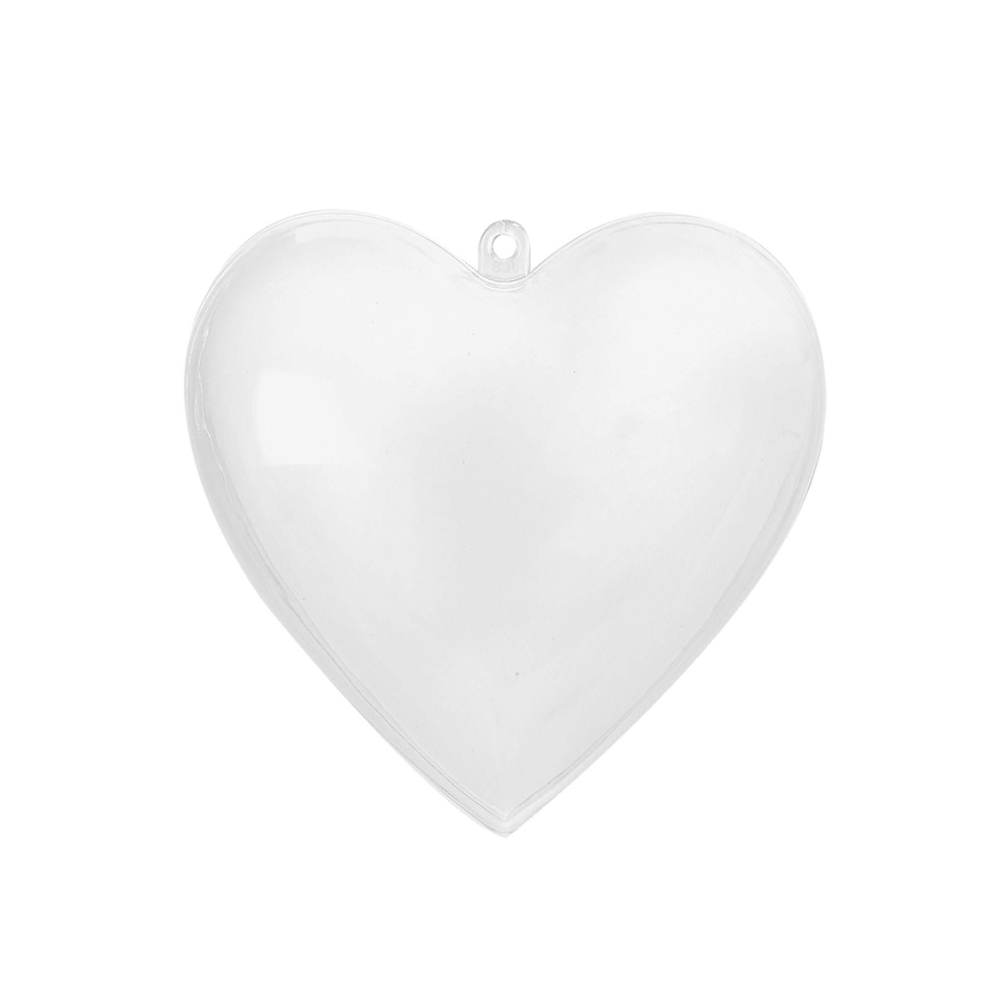 Plastic Fillable Heart Hanging Decoration 2½" 12pc/bag