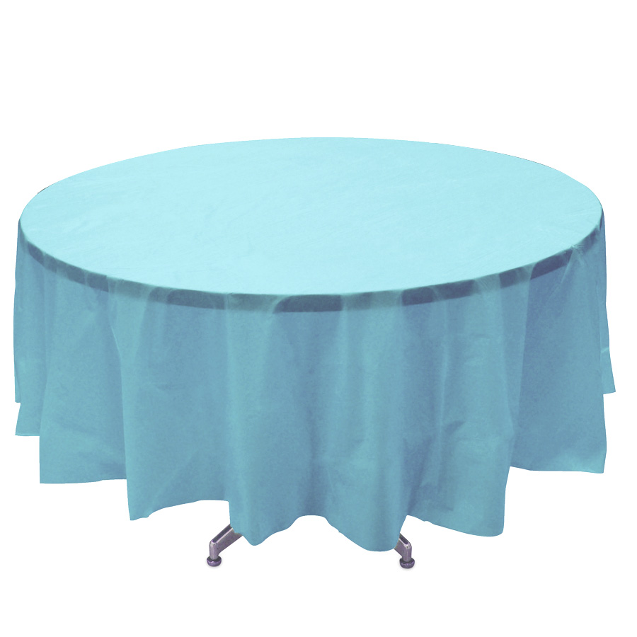 Plastic Round Table Covers - Blue  84"