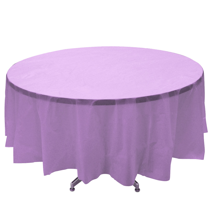 Plastic Round Table Covers - Lavender 84"