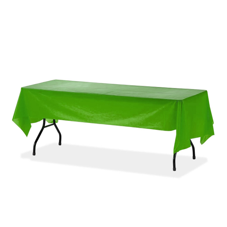 Plastic Rectangle Table Covers - Apple Green 54" x 108"