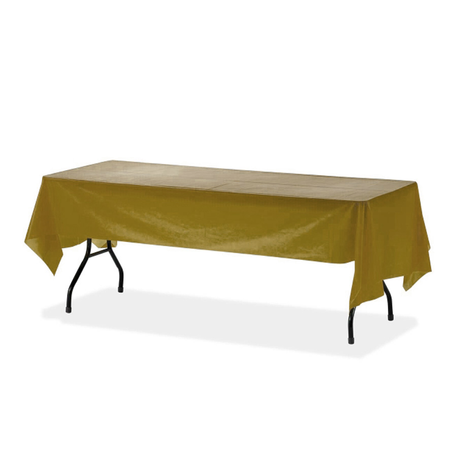 Plastic Rectangle Table Covers - Gold 54" x 108"