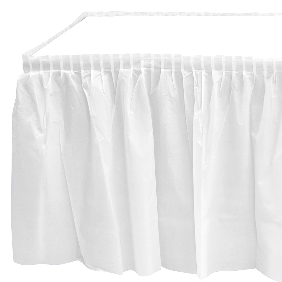 Plastic Table Skirt 14` x 29" - White