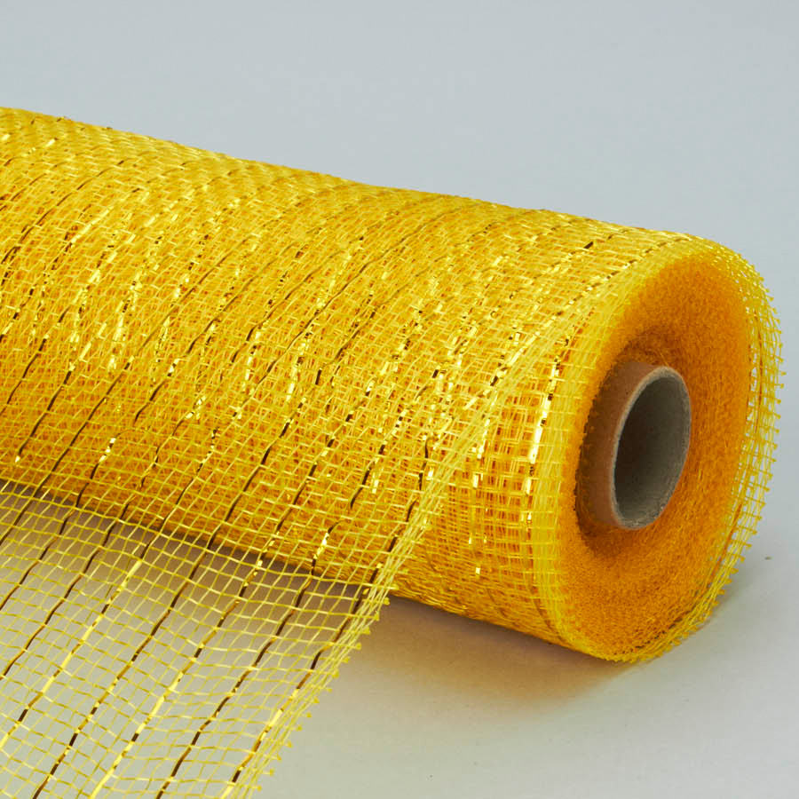 Decorative Poly Mesh Roll 10" - Gold
