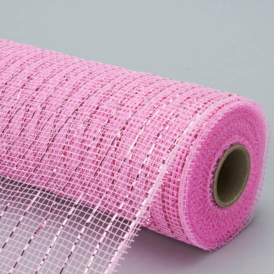 Decorative Poly Mesh Roll 10" - Pink