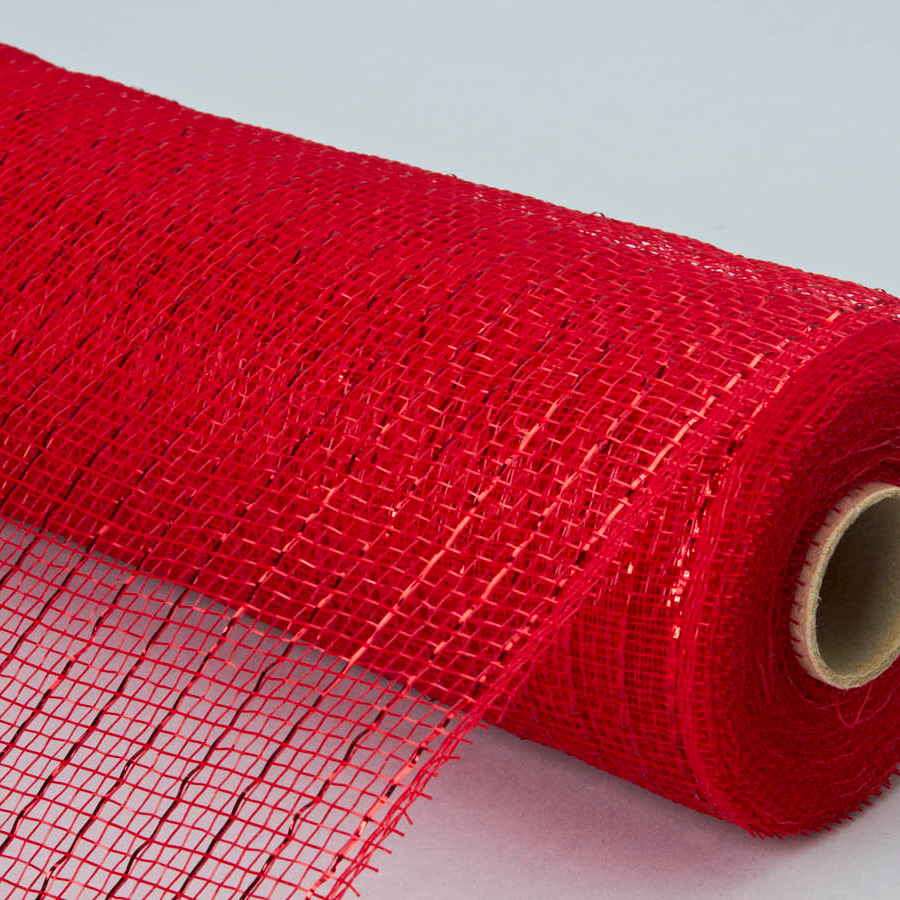 Decorative Poly Mesh Roll 10" - Red