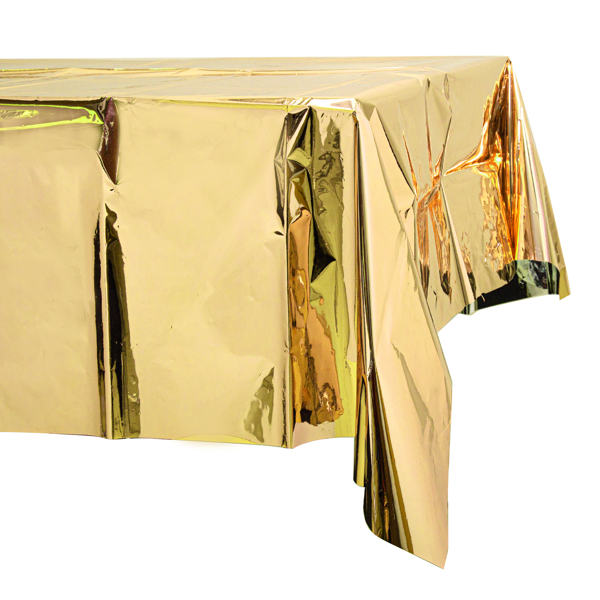 Plastic Foil Table Cover 54" x 108" - Gold