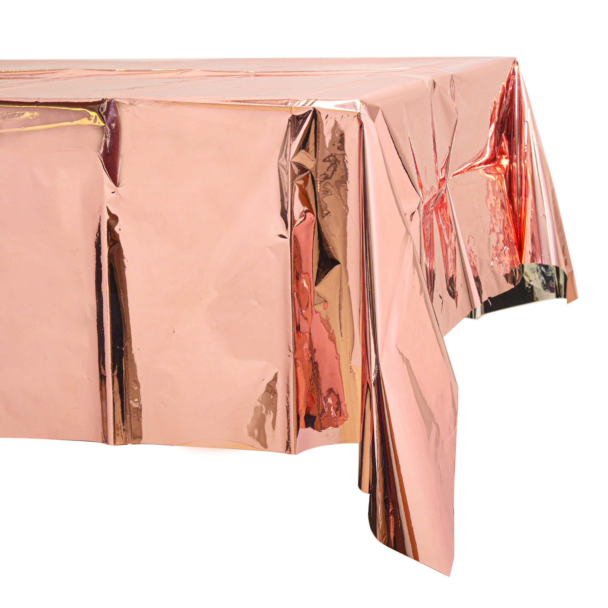 Plastic Foil Table Cover 54" x 108" - Rose Gold